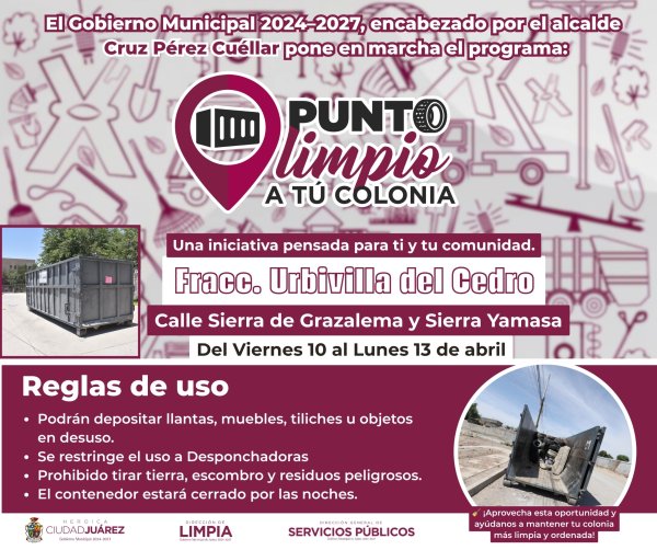 Invitan a aprovechar “Puntos Limpios a tu Colonia