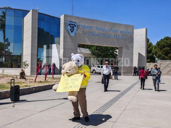 100 mil casos de obstrucción parental en el país: protestan en el Poder Judicial de Distrito Bravos