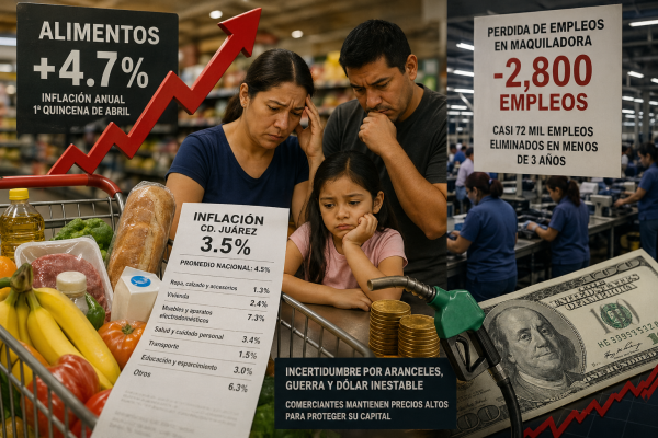Alimentos al alza golpean a familias de Juárez en medio de pérdida de empleos