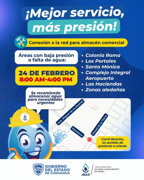 Anuncian suspensión de agua en varias colonias hoy martes