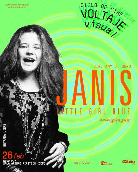 Ciclo Voltaje Visual proyecta documental sobre Janis Joplin en la UACJ