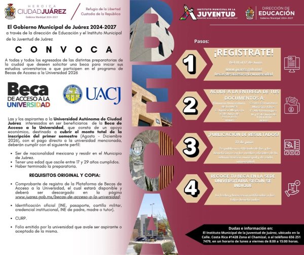 Abren última etapa de registro para becas universitarias; incluyen inscripción y computadora portátil