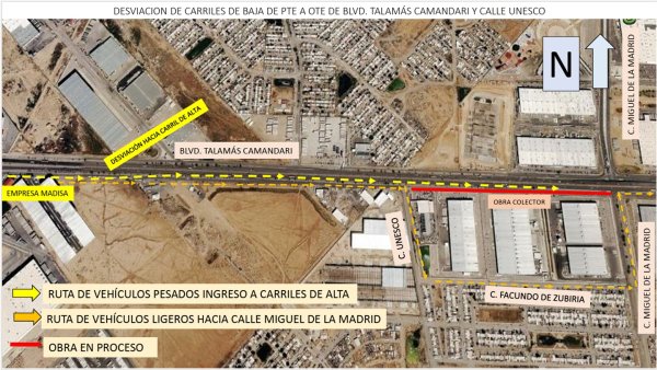 Habrá desvíos en la Talamás Camandari por obras de mantenimiento