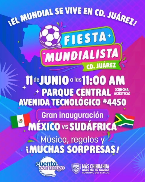 Invita Estado a disfrutar de la Fiesta Mundialista en el Parque Central