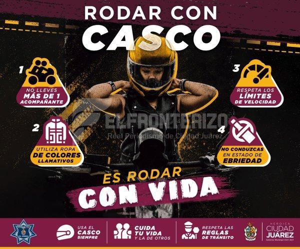 Fomentan cultura de prevención con uso de casco para motociclistas