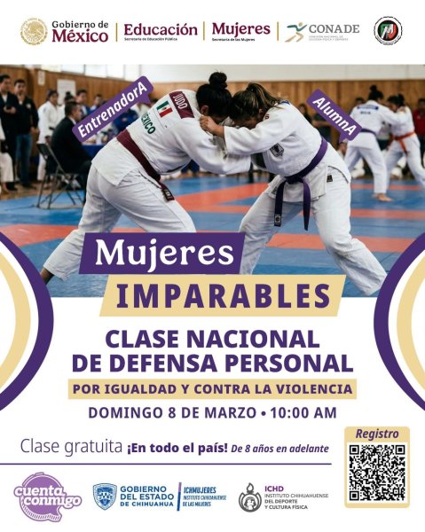 Convocan a mujeres juarenses a participar en clase masiva de defensa personal este 8 de marzo