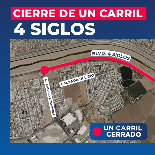 Anuncian trabajos en el bulevar Cuatro Siglos; piden tomar vías alternas