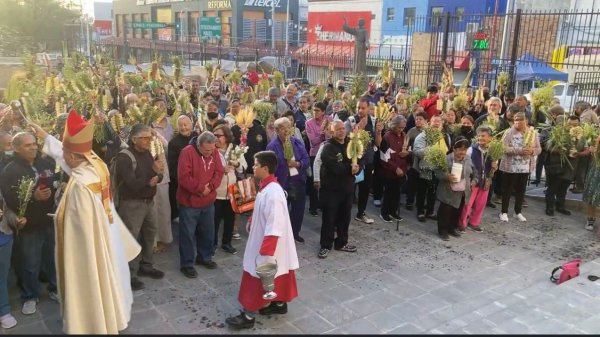 Catedral de Ciudad Juárez celebra Domingo de Ramos con bendición encabezada por el obispo