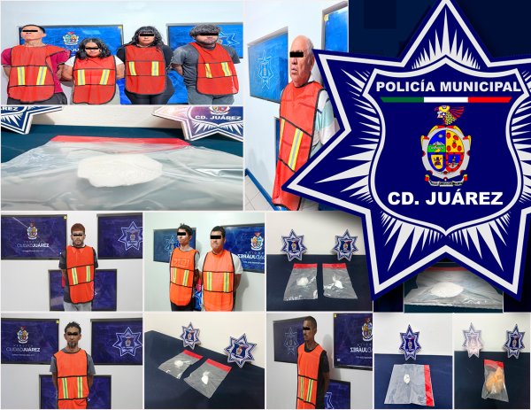 Caen 10 presuntos narcomenudistas con dosis de cristal en distintos puntos de Juárez