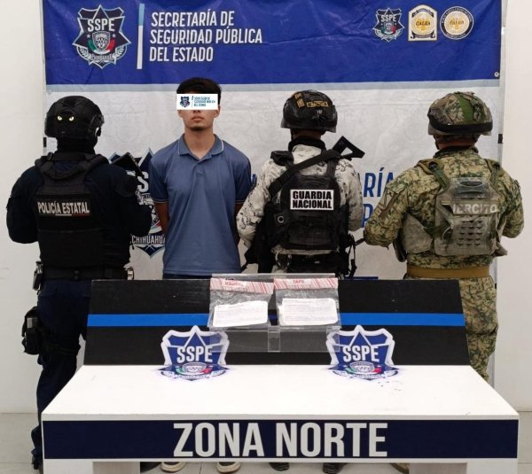 Cae joven con más de 100 dosis de droga en operativo de la SSPE