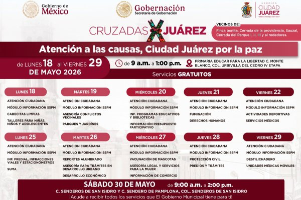 Llevan servicios gratuitos a Urbivilla del Cedro con Cruzada X Juárez