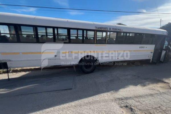 Aparentemente se queda sin frenos conductora de Camión de Trasporte de Personal