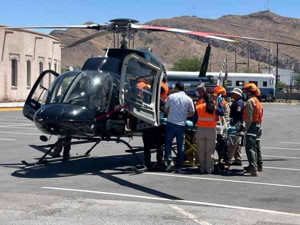 Trasladan en helicóptero a hombre con quemaduras graves de Ciudad Juárez a Chihuahua